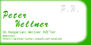 peter wellner business card